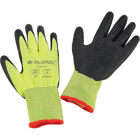 Global Industrial Coated Gloves, Polyester, Rubber, Latex, Multi-Colored, S 708603S